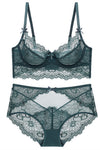 Illusion Light Grey Lace Lingerie Set