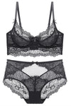 Illusion Light Grey Lace Lingerie Set