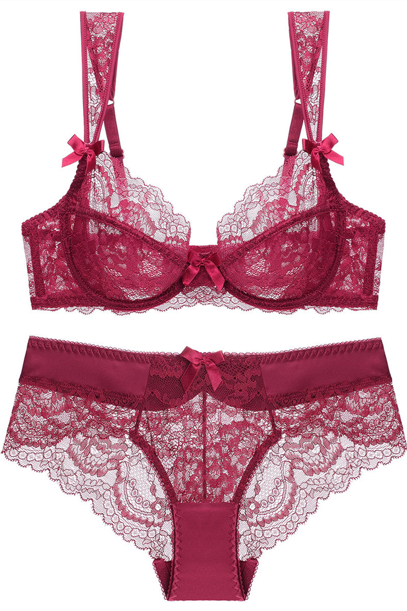 Illusion Lavender Lace Lingerie Set