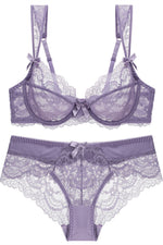 Illusion Lavender Lace Lingerie Set