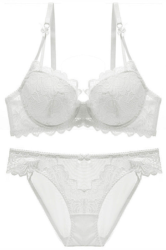 Elegant Breathable White Lace Lingerie Set