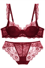 Burgundy Lace Lingerie Set