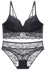 French Vintage Pearl Pink Lace Lingerie Set