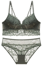 French Vintage Pearl Pink Lace Lingerie Set