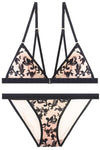 Sexy Triangle Cup Teal Lace Lingerie Set