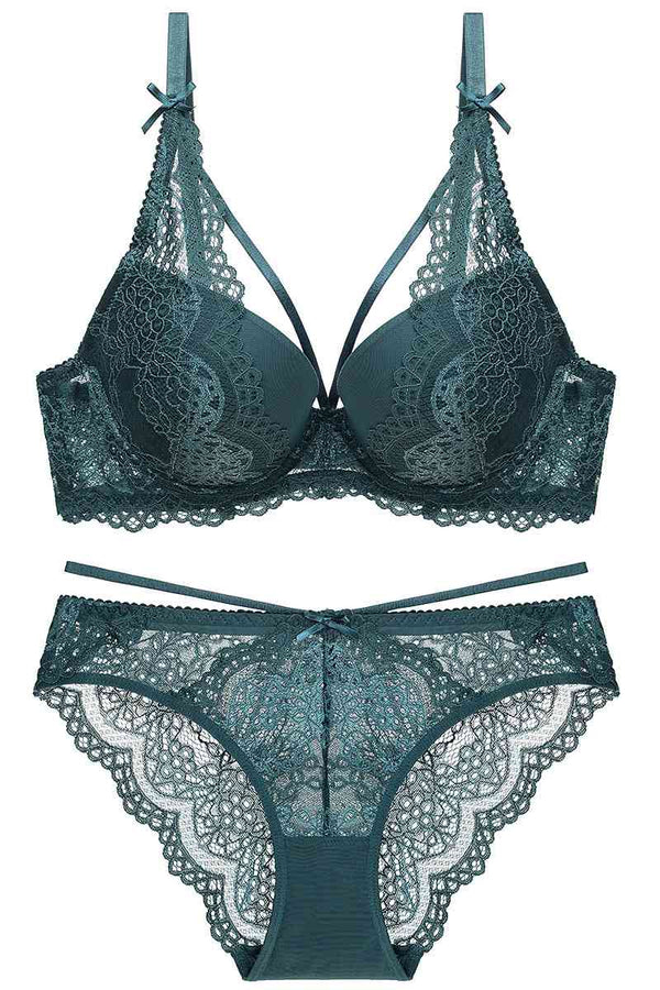 Sexy V White Lace Lingerie Set
