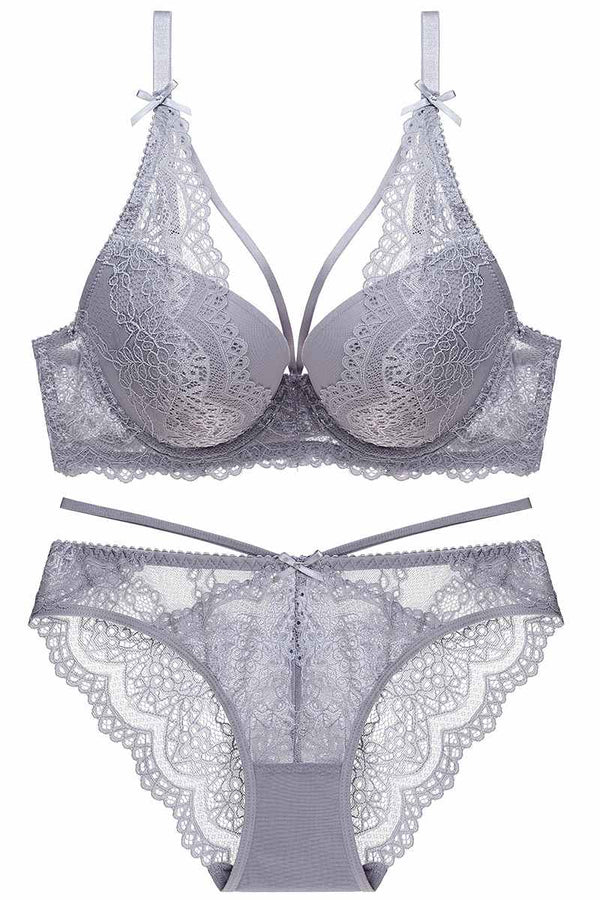 Sexy V White Lace Lingerie Set