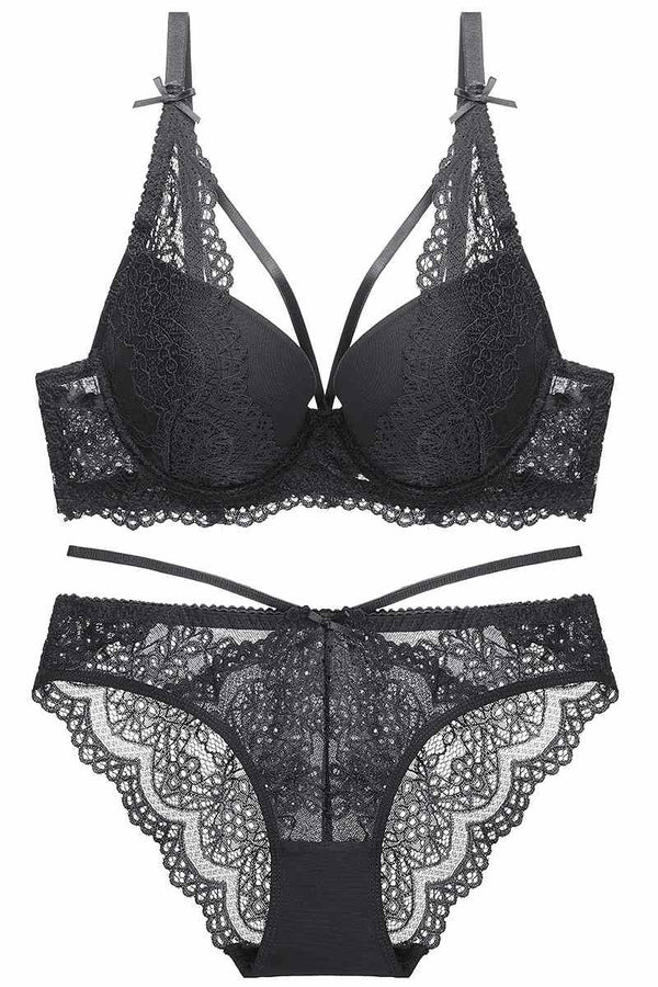 Sexy V White Lace Lingerie Set