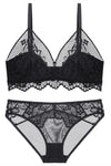 Sexy Triangle Navy Blue Lace Lingerie Set