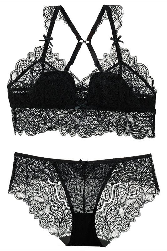 Free Shipping Purple Lace Lingerie Set
