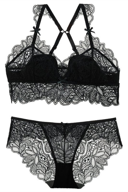 Free Shipping Purple Lace Lingerie Set