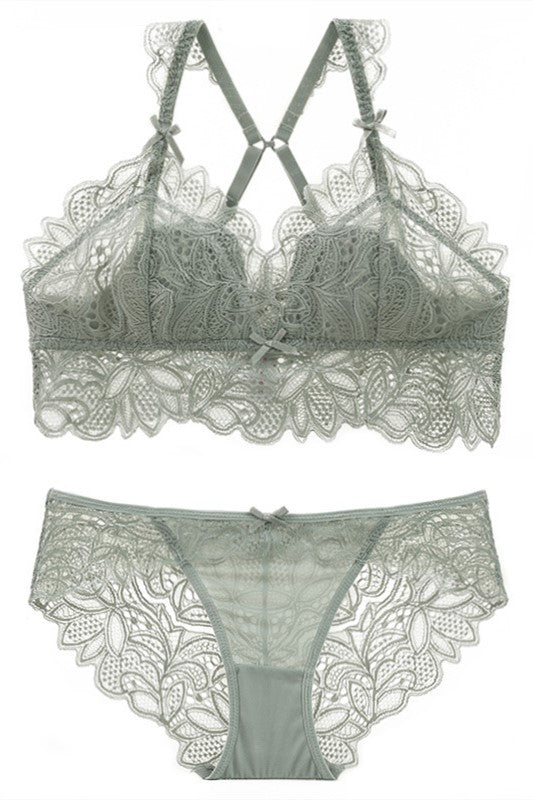 Free Shipping Purple Lace Lingerie Set
