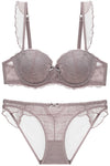 Elegant Taupe Lace Lingerie Set