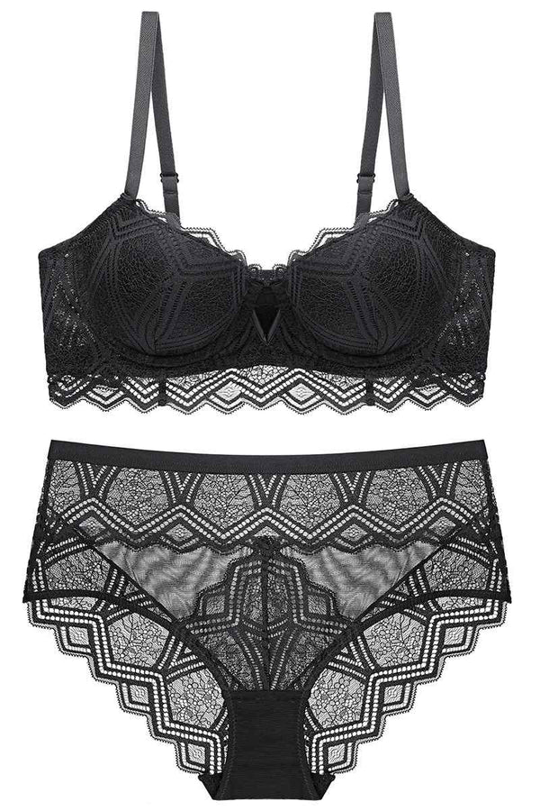 Ruffles White Lace Lingerie Set