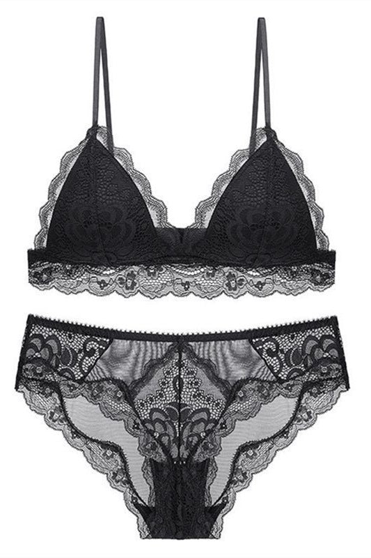 Triangle Lilac Lace Lingerie Set