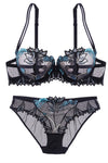 Cute Illusion Light Blue Lingerie Set with Appliques