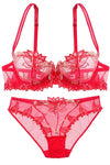 Cute Illusion Light Blue Lingerie Set with Appliques