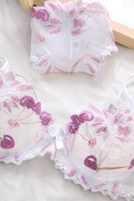 Cute Illusion Light Blue Lingerie Set with Appliques