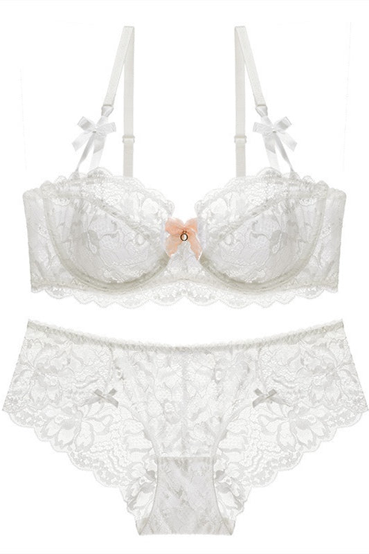 Elegant White Lace Lingerie Set