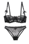 Sexy Illusion Pearl Pink Lace Lingerie Set