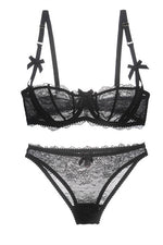Sexy Illusion Pearl Pink Lace Lingerie Set