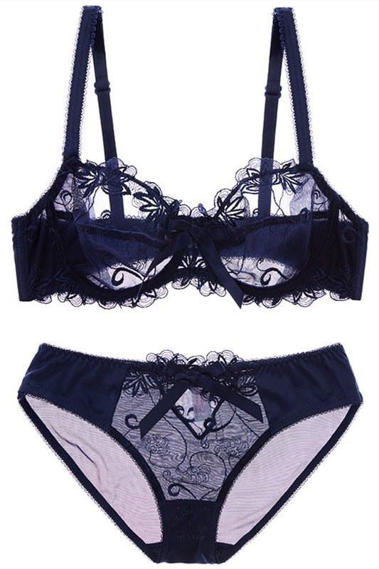 Illusion Dark Blue Lingerie Set