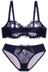 Illusion Dark Blue Lingerie Set