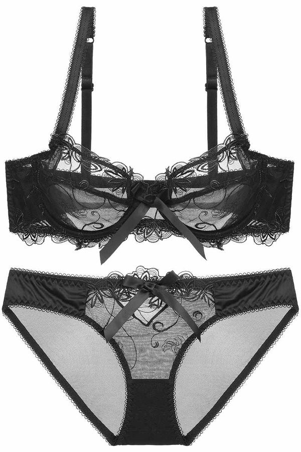 Illusion Dark Blue Lingerie Set