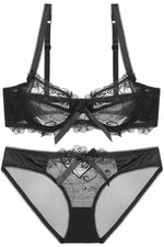 Illusion Dark Blue Lingerie Set