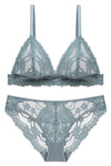 Triangle Blue Sage Lace Lingerie Set
