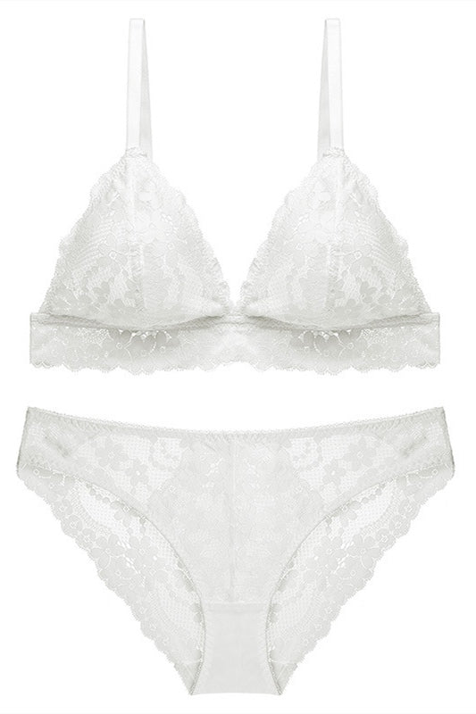 Triangle Blue Sage Lace Lingerie Set