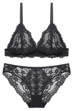 Triangle Blue Sage Lace Lingerie Set