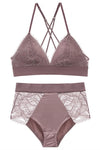 Sexy Triangle Deep Mauve Lingerie Set