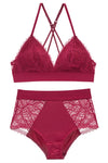 Sexy Triangle Deep Mauve Lingerie Set