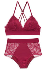 Sexy Triangle Deep Mauve Lingerie Set