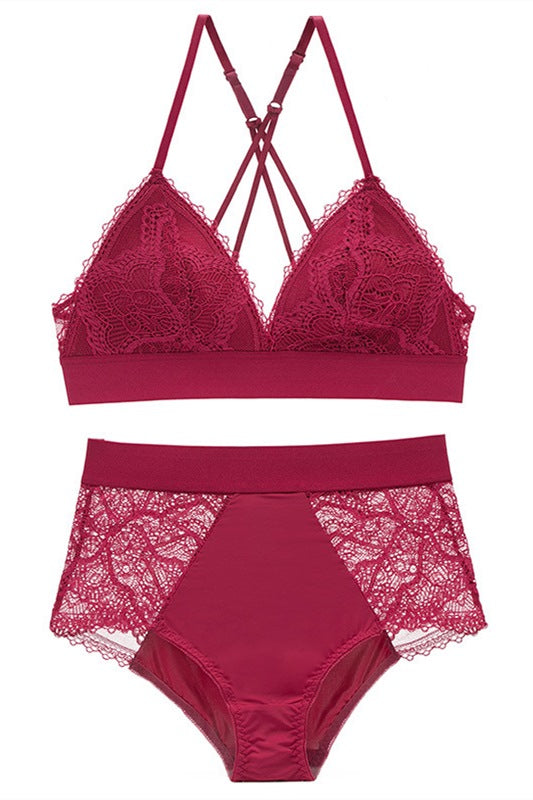 Sexy Triangle Deep Mauve Lingerie Set