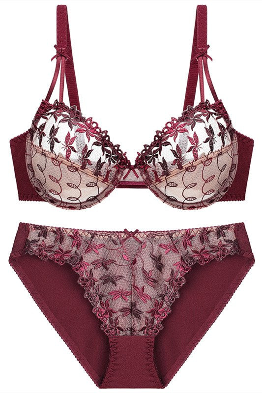 Sexy Embroidered Red Lingerie Set FancyVestido Sexy Embroidered Red Lingerie Set FancyVestido