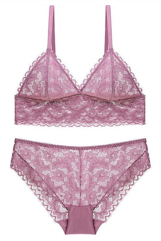 Sexy Triangle Pink Lingerie Set