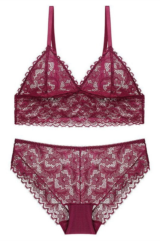 Sexy Triangle Pink Lingerie Set