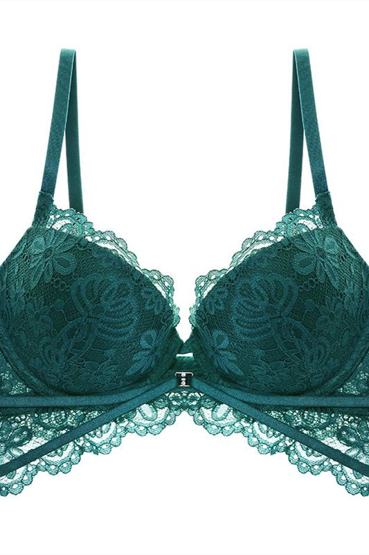Dark Green Lace Lingerie Set