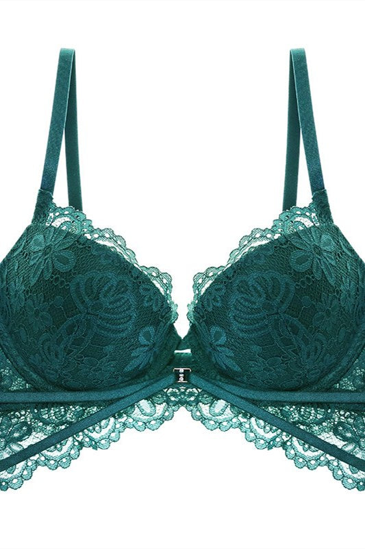 Dark Green Lace Lingerie Set