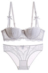 Sexy 1/2 Cup White Lace Lingerie Set