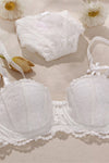 Sexy 1/2 Cup White Lace Lingerie Set