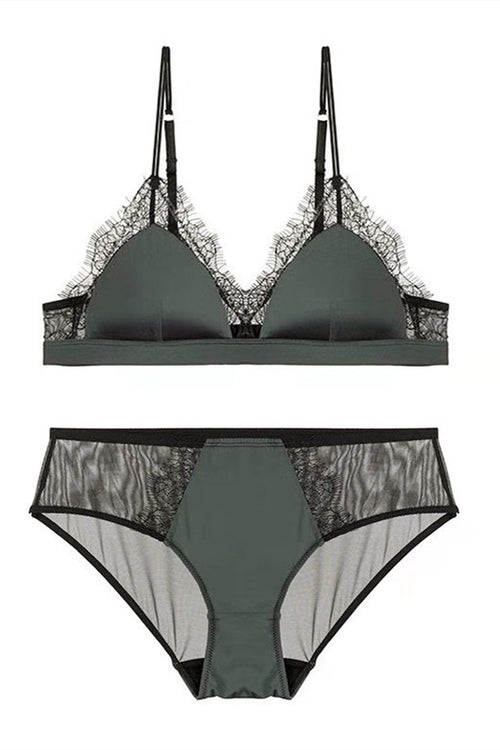Dark Green Lace Lingerie Set – FancyVestido