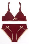 Cute Triangle Burgundy Lingerie Set