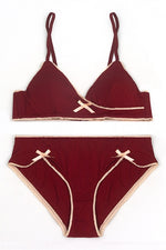 Cute Triangle Burgundy Lingerie Set