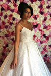 Princess A-line Lace Appliques Long White Wedding Dress