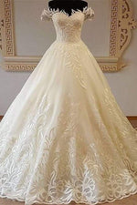 Princess Off-the-Shoulder A-line Ivory Wedding Dress