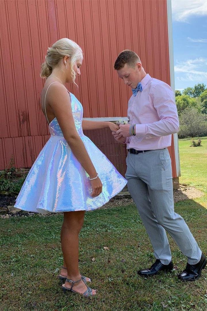 Stunning A-Line White Short Homecoming Dress FancyVestido Stunning A-Line White Short Homecoming Dress FancyVestido