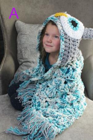 Kitting Owl Cloak Blanket for Children